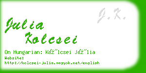 julia kolcsei business card